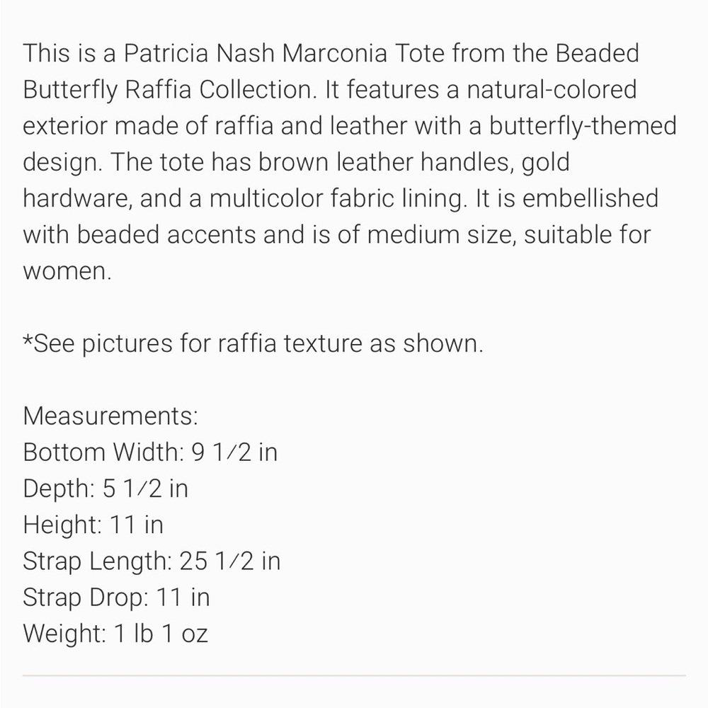Patricia Nash Marconia Tote Bag Beaded Raffia Collection Stunning NEW $269 MSRP - Picture 3 of 15